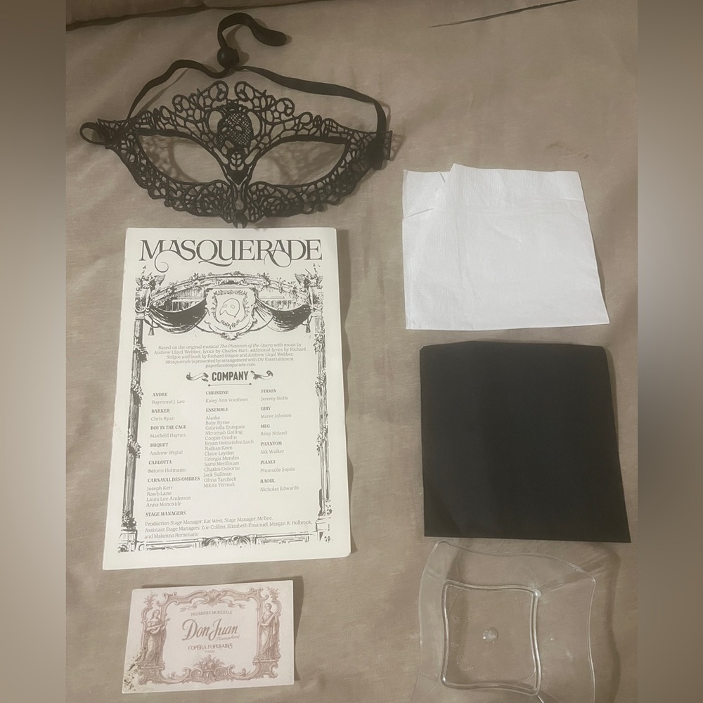 Phantom of the Opera Masquerade 2025 Gala OPENING NIGHT Bundle Program Mask Card